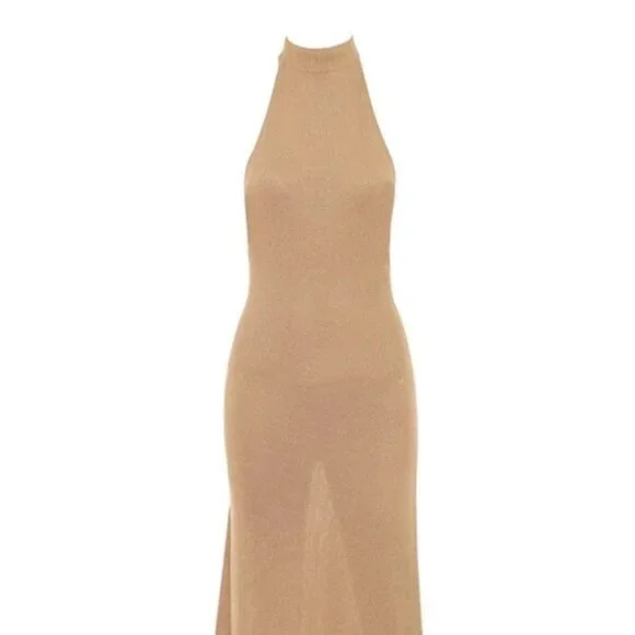 House of CB | Dresses | Selia Gold Knit Maxi Dresssize Xlus 12 | Poshmark